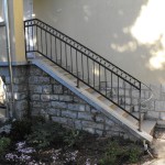 Kültéri kovácsoltvas lépcsőkorlát karikával